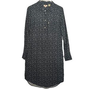 Levi’s Womens Pearl Snap Blue Floral Shirt Dress Cotton Blend Size Med Classic